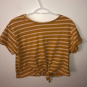 Yellow striped crop top